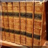 B01. Set of 7 History of England leather bound books by Hume. 
